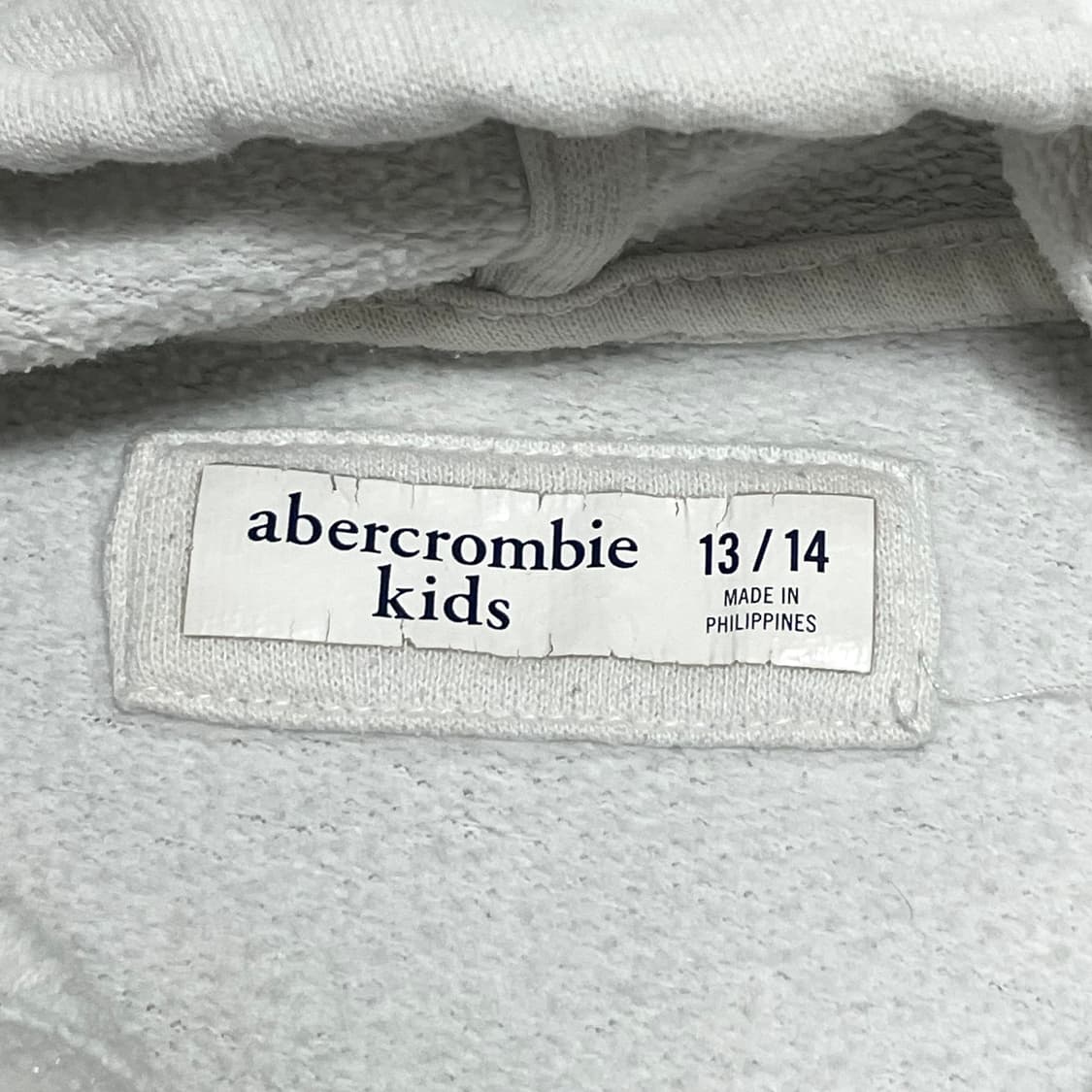 아베크롬비 스펠로고 화이트 후드티 키즈 13/14 상품이미지7