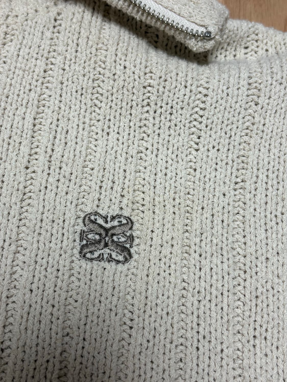 세터 파로 부클 니트 집업 가디건 - 크림 아이보리 상품이미지7