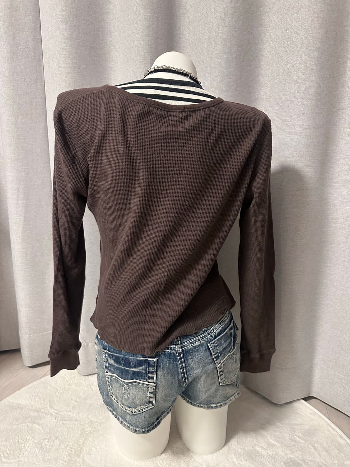 본더치 빈티지 와플 브라운 니트 상품이미지6