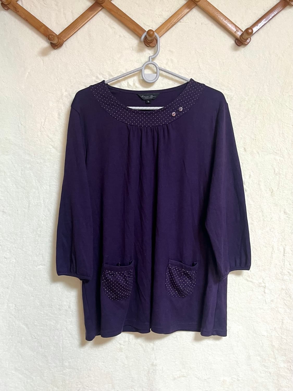 빈티지 퍼플 도트 원피스 상품이미지1