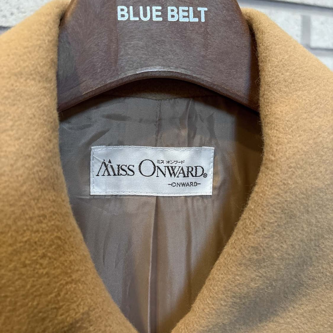 JPN VINTAGE 울 싱글 코트 래글런 슬리브 카라넥 디테일 베이지 상품이미지6