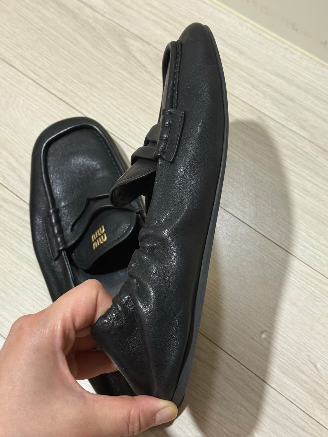 미우미우 루슈 나파 가죽 로퍼 플랫 38사이즈 상품이미지7