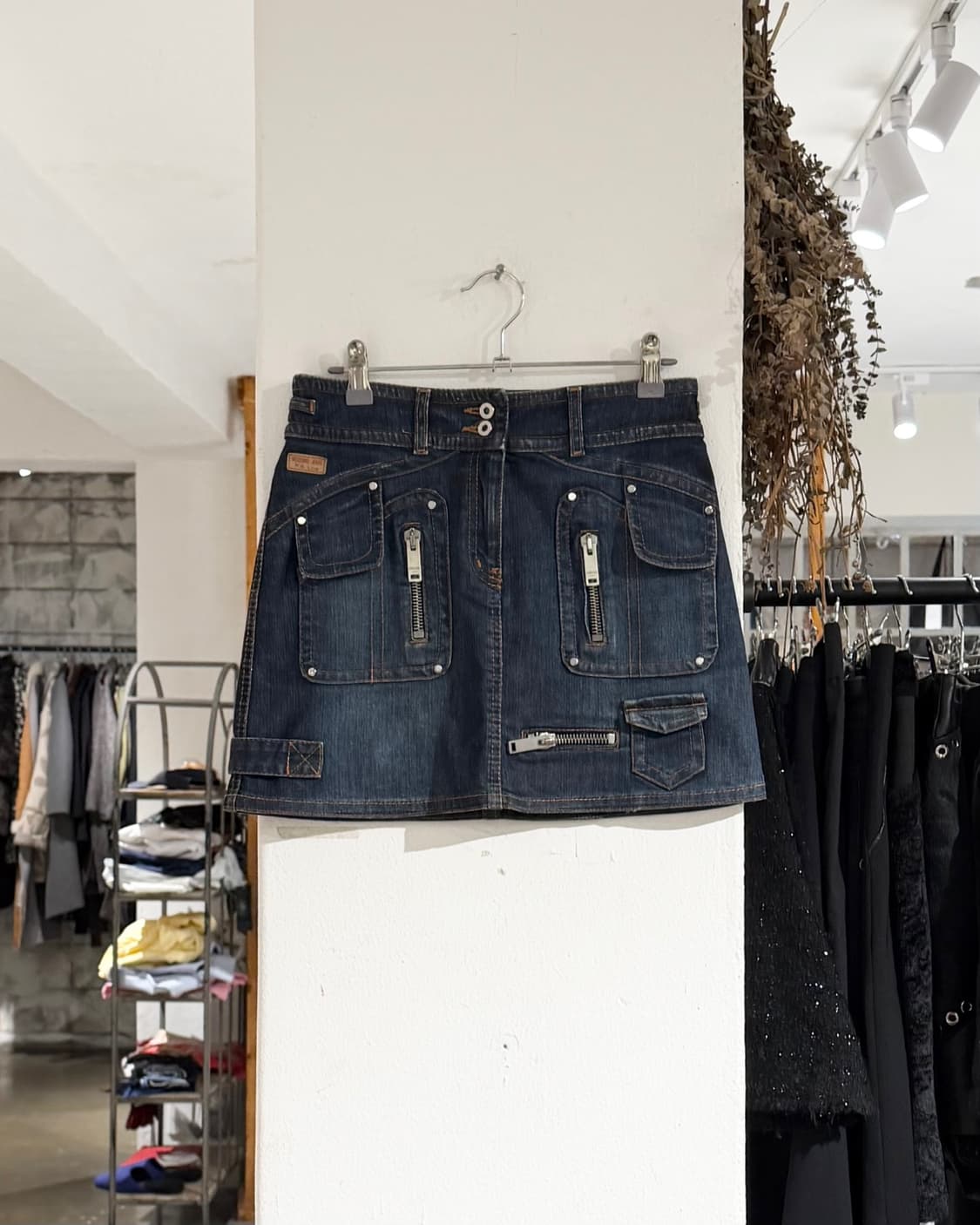 모스키노 진스 데님 포켓 더블버튼 미니 스커트 상품이미지1