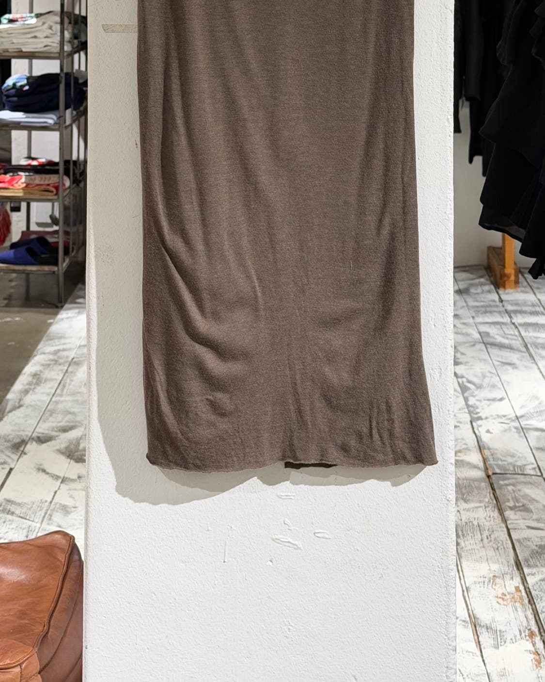 릭오웬스 브라운 15ss 니트 컷아웃 펜슬스커트 상품이미지6