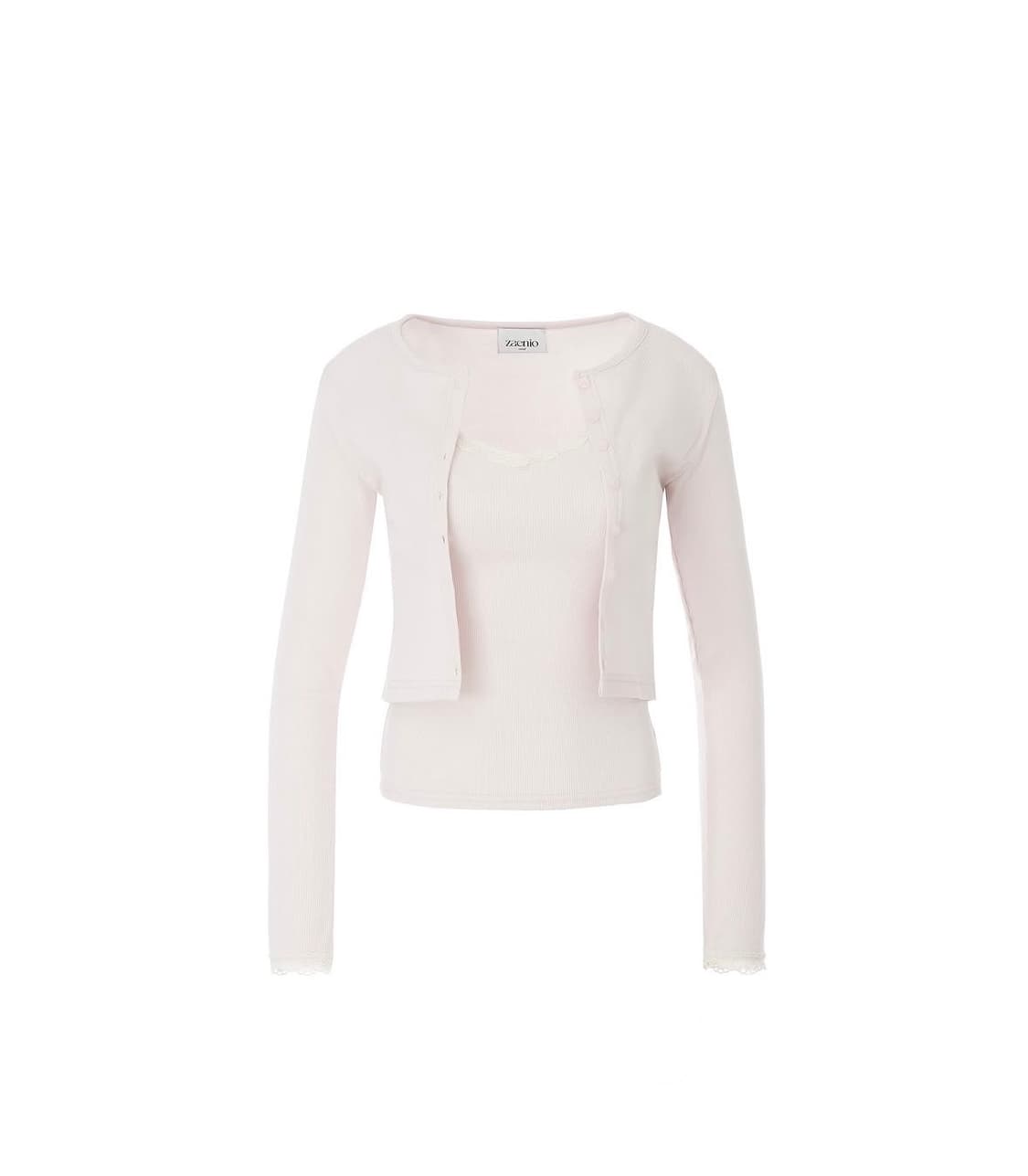 제니오 leeds set 나시가디건 세트 핑크 상품이미지1