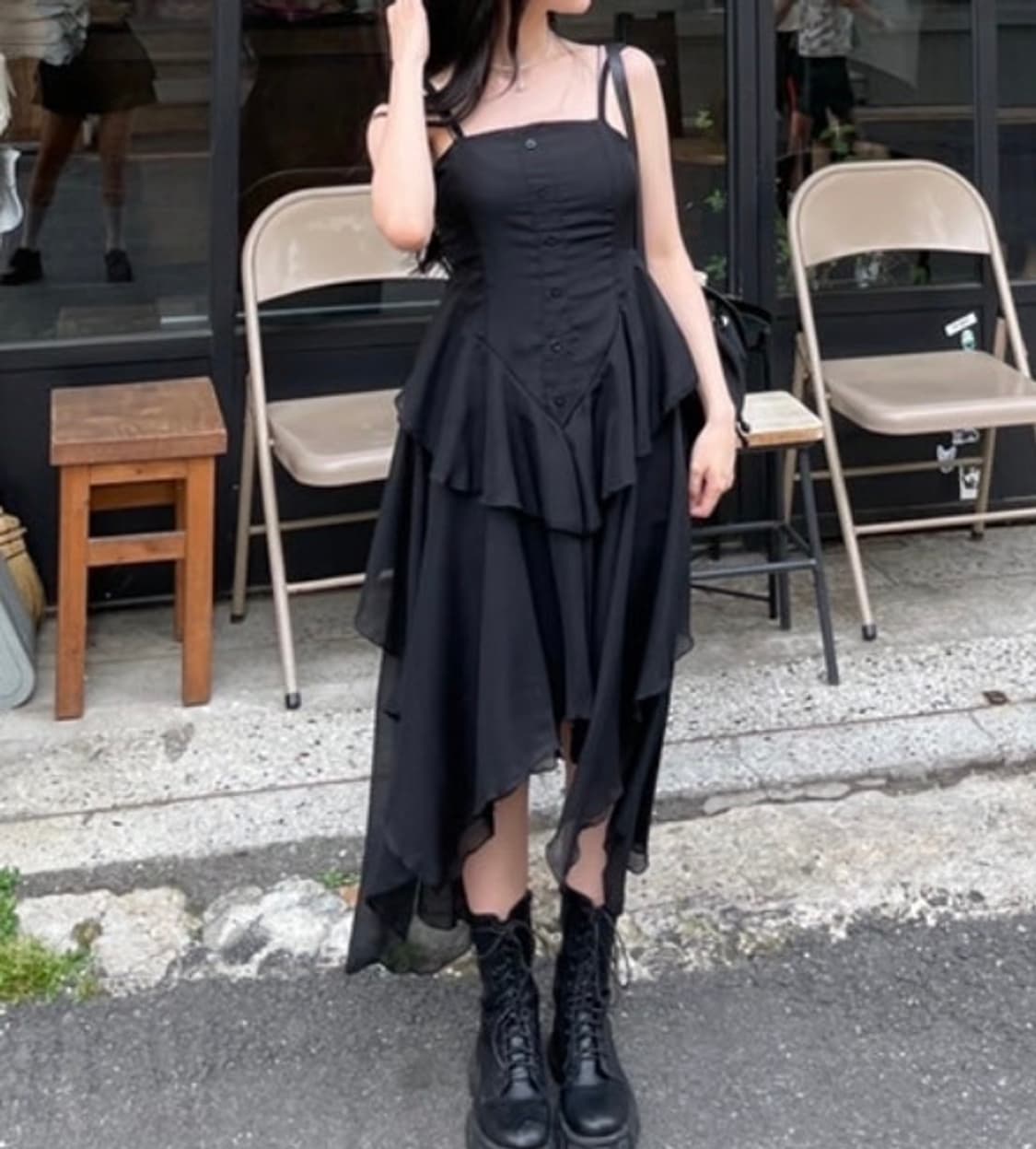 논코드 릴라 레이어드 롱 원피스 상품이미지2