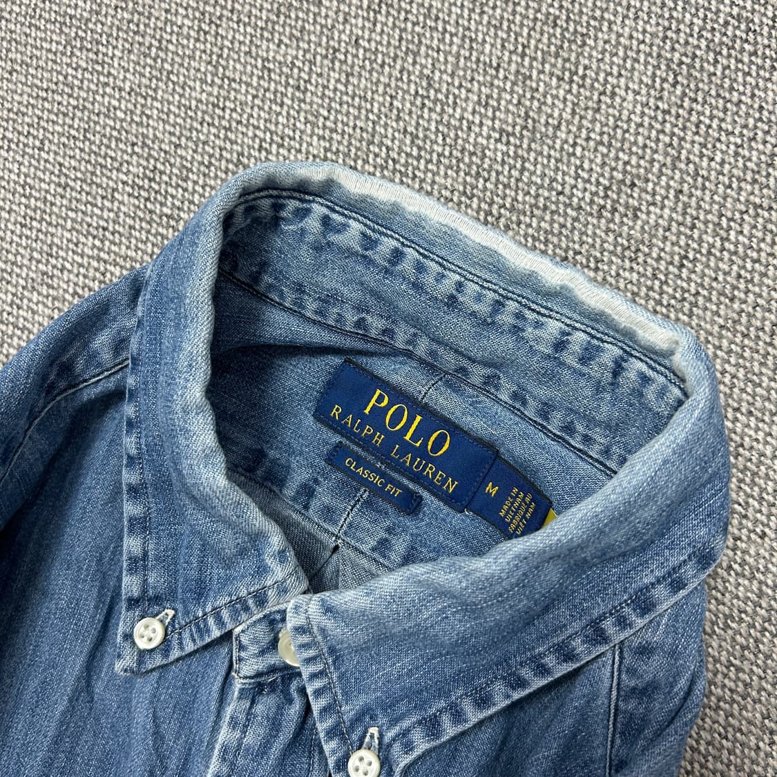 폴로 클래식핏 QR라벨 데님셔츠(M) 상품이미지4