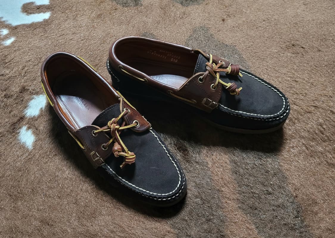 폴로 랄프로렌 남성용 스웨이드 보트슈즈(9E/Made in USA) 상품이미지2