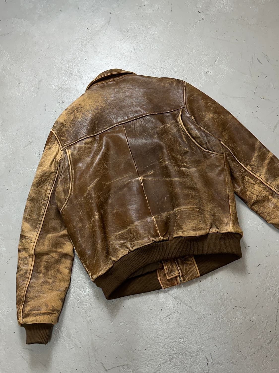 90's 디스 레더 봄버 자켓 빈티지 봄버 가죽 자켓 상품이미지6