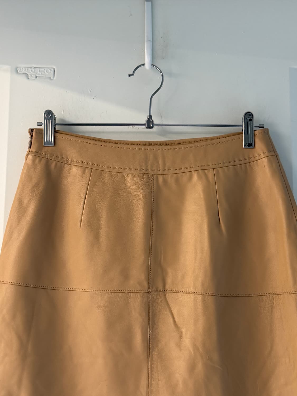 일본빈티지 베이지 양가죽 롱스커트 상품이미지6