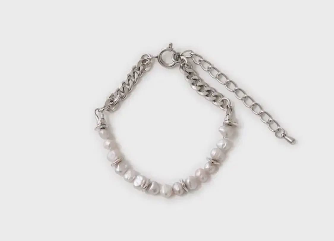 벨리에 체인 펄 브레이슬릿 팔찌 os 상품이미지1