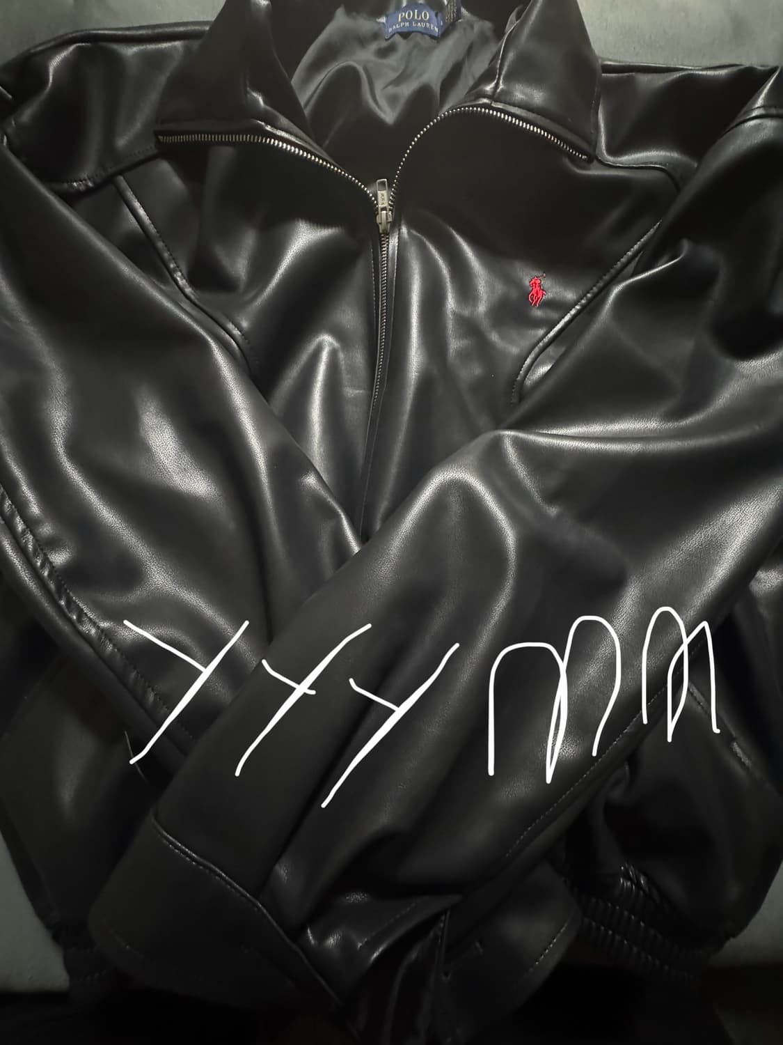 폴로 랄프로렌 블랙 레더 자켓 상품이미지1