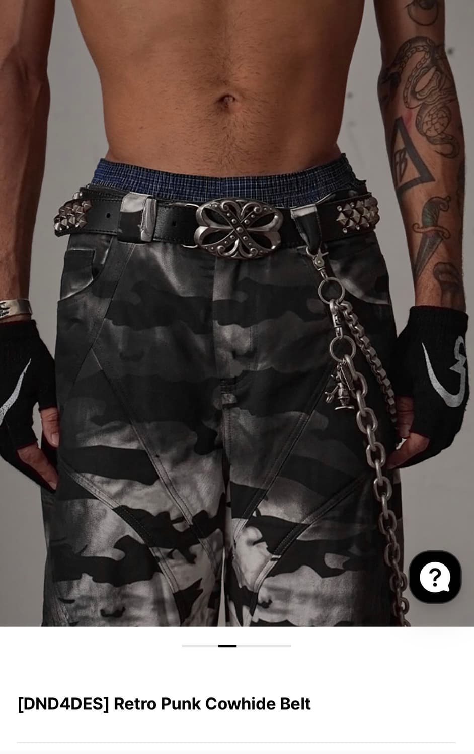 Retro punk cowhide Belt 상품이미지4