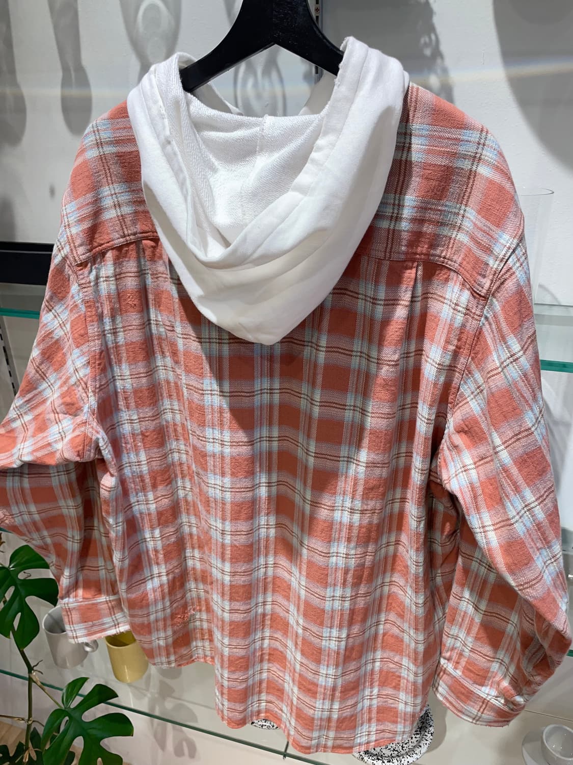 카미야 distressed check shirt hoodie 상품이미지7