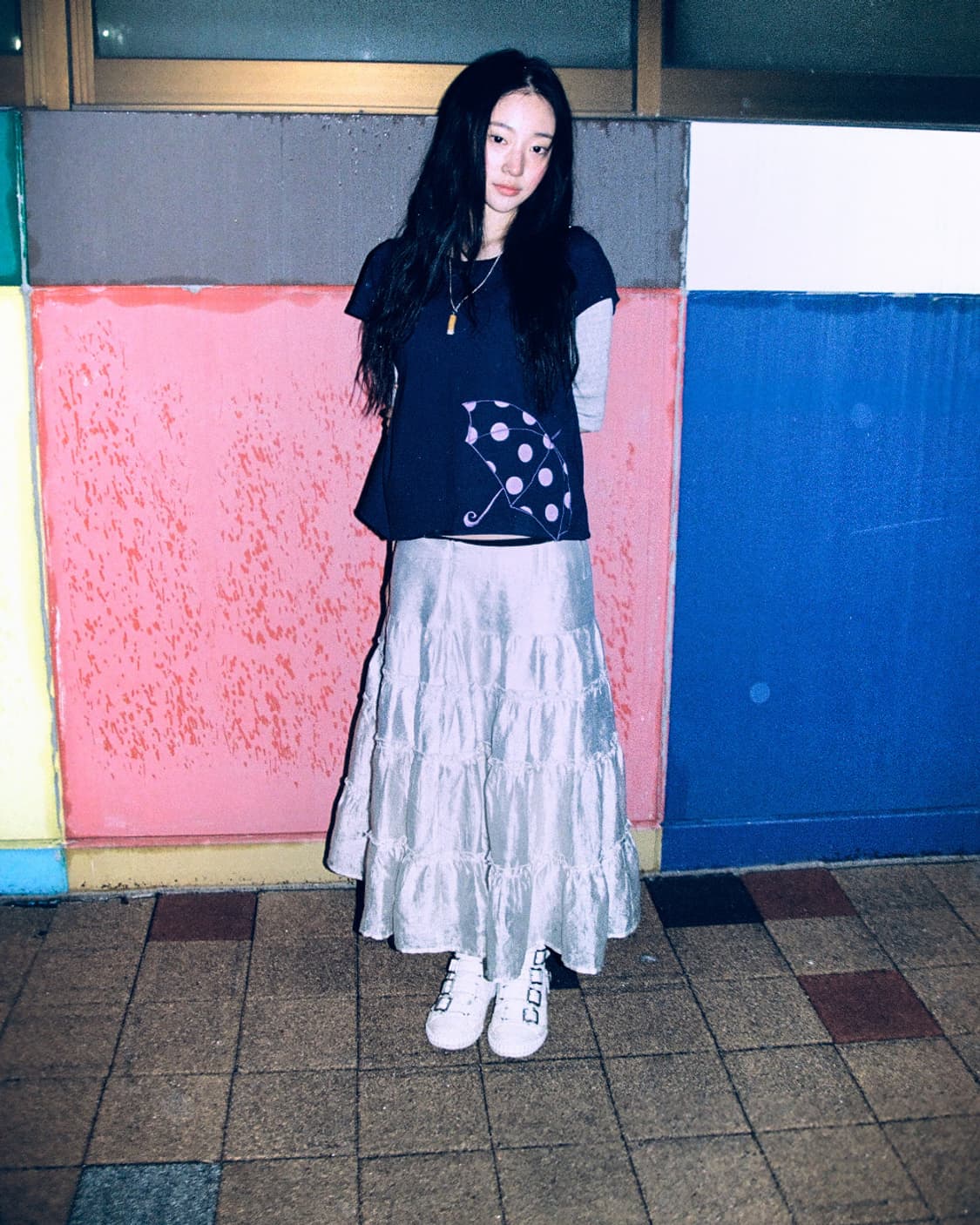 oshigh umbrella tee navy 상품이미지2
