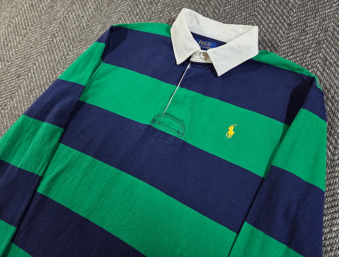 신형 QR 폴로 랄프로렌 그린 네이비 럭비 셔츠 상품이미지3