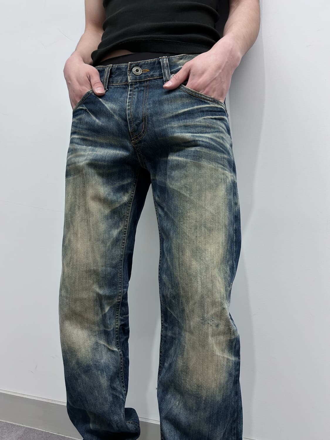 하드 워시드 데님 팬츠 상품이미지2