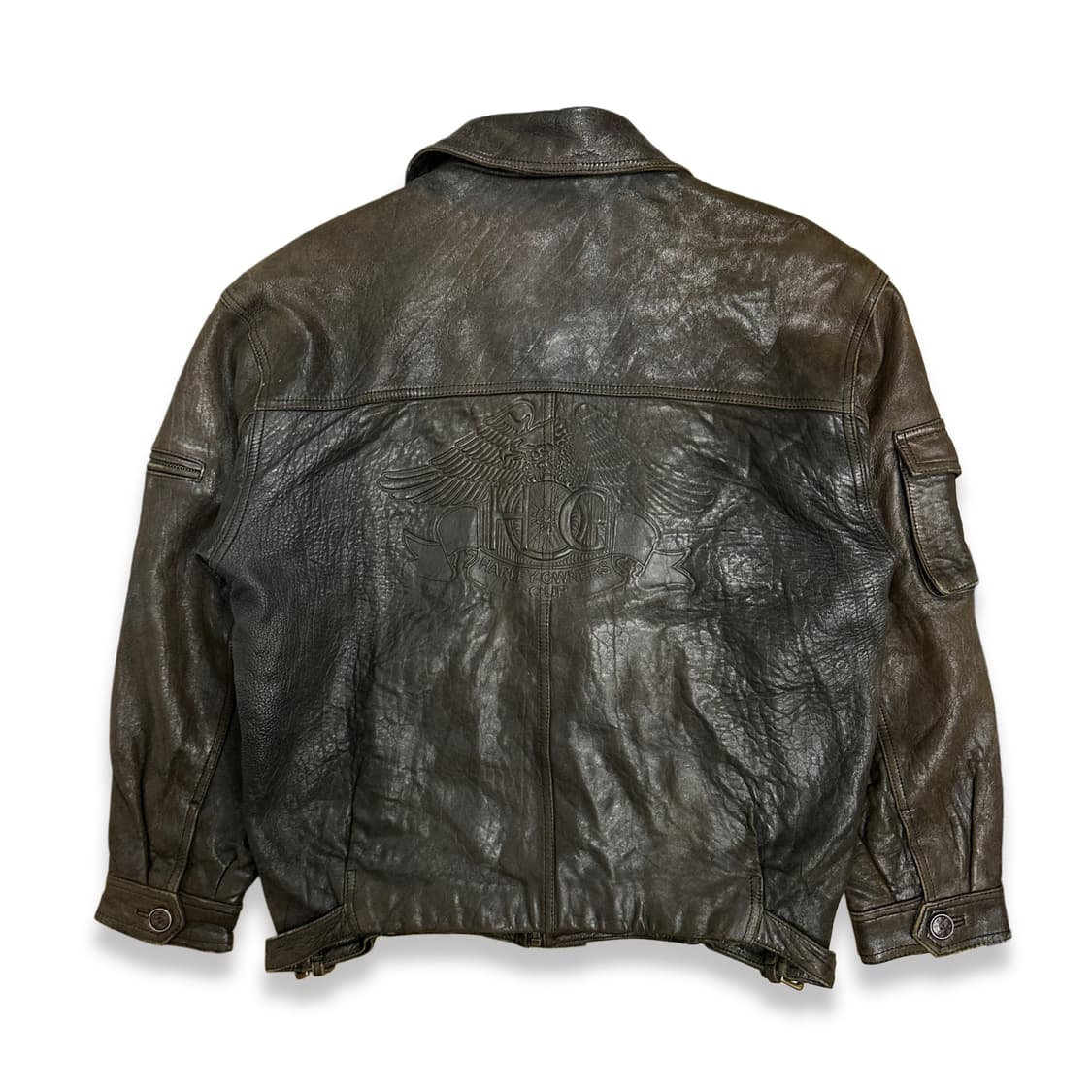 90s Harley Owners Group 레더 자켓 100 상품이미지2