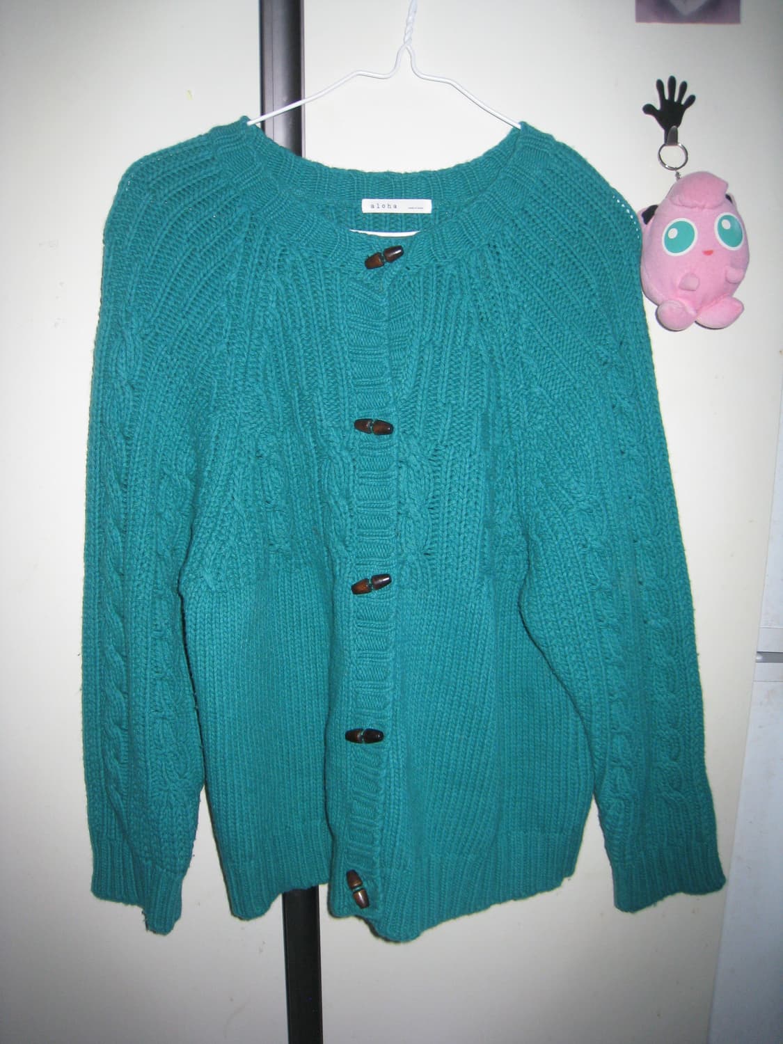 빈티지 청록 떡볶이 니트 가디건 상품이미지1