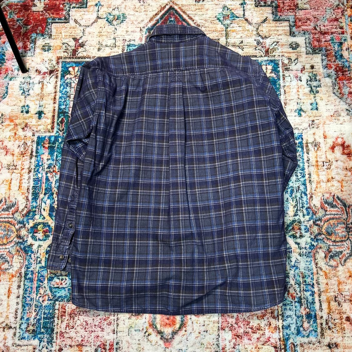 [L]90s 에디바우어 코듀로이 체크 셔츠 상품이미지2