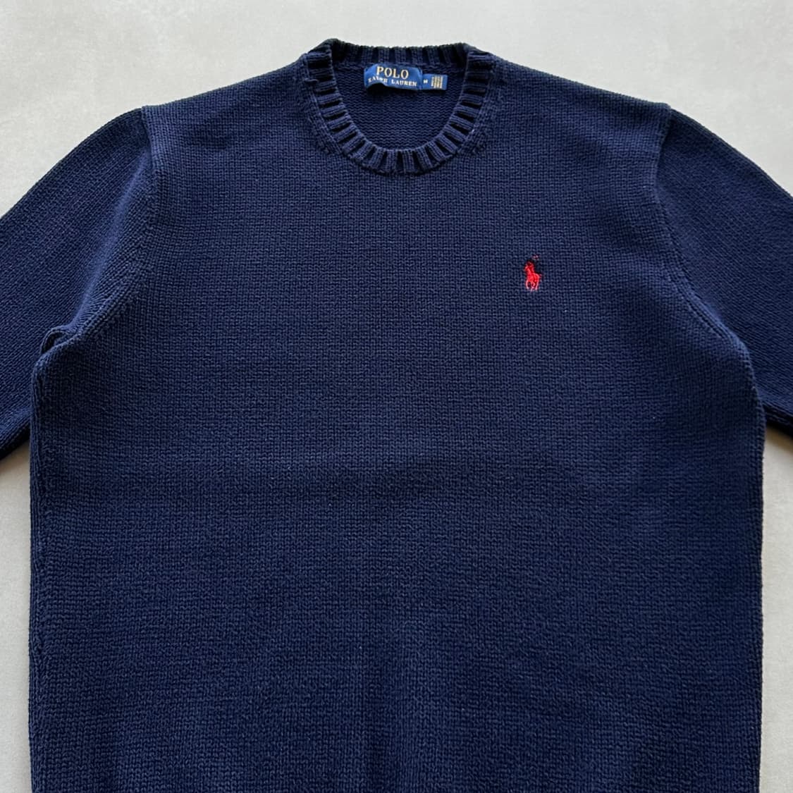 [M]폴로 랄프로렌 라운드넥 코튼 니트 네이비 상품이미지4