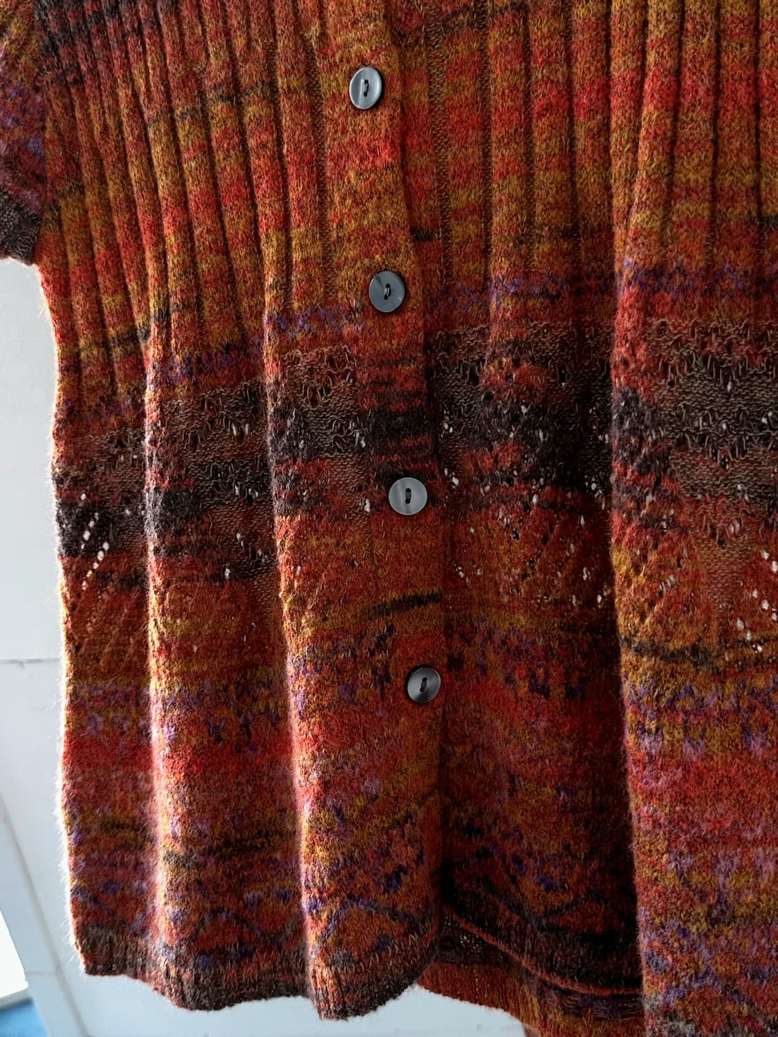 Mohair blend panel knit cardigan top 상품이미지4