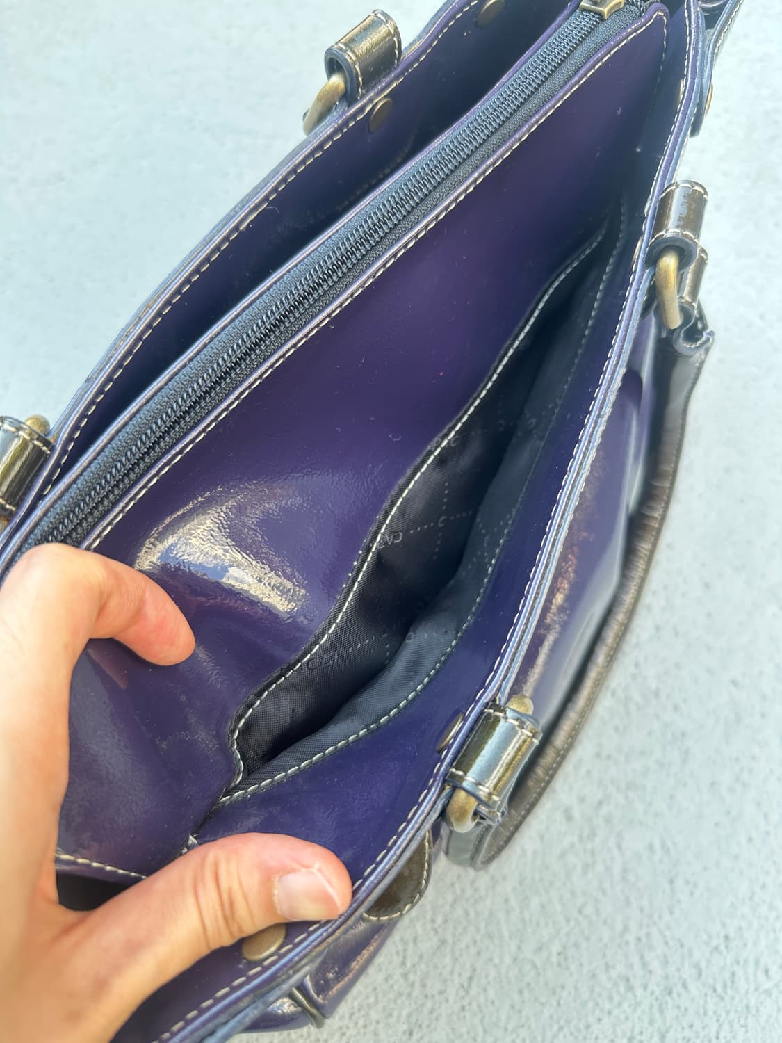 CAPACCI enamel purple hand bag 상품이미지7