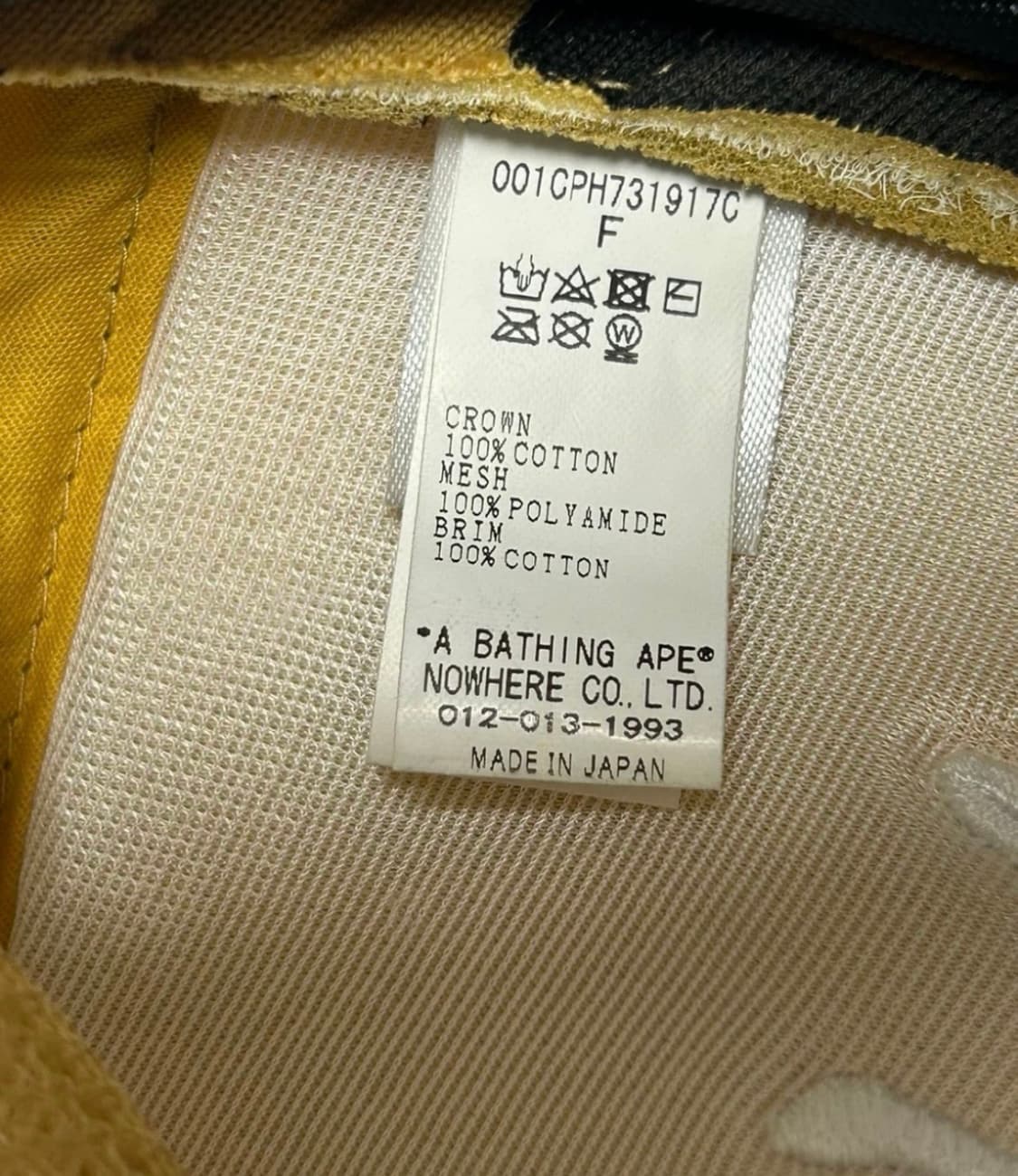 Stussy x BAPE Trucker Cap Yellow 스투시 베이프 상품이미지3