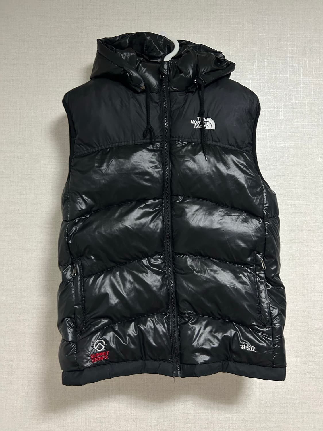 노스페이스 850 구스다운 후드 패딩 조끼 베스트 블랙 L 상품이미지4