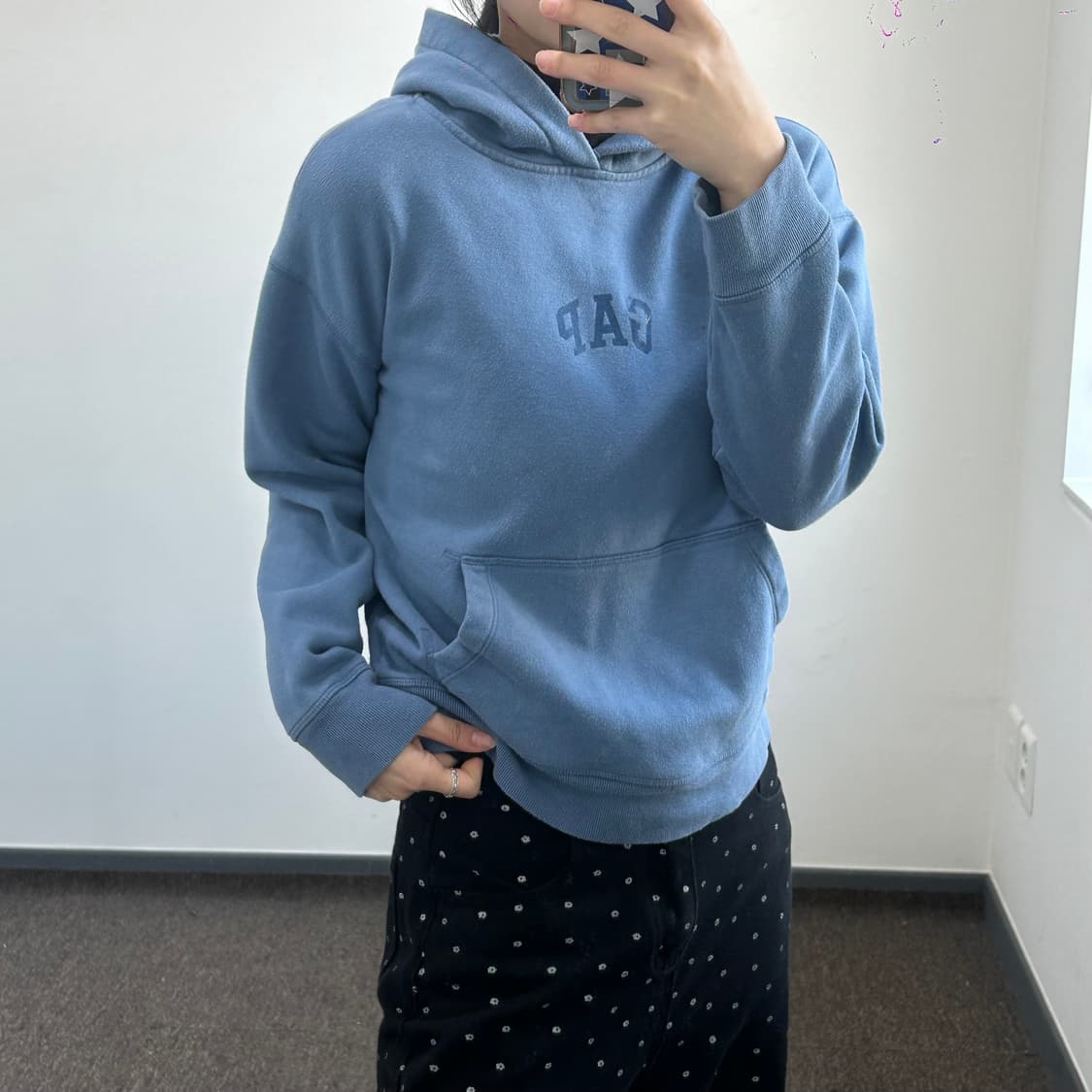 Gap 갭 스몰로고 블루 후드티 상품이미지2