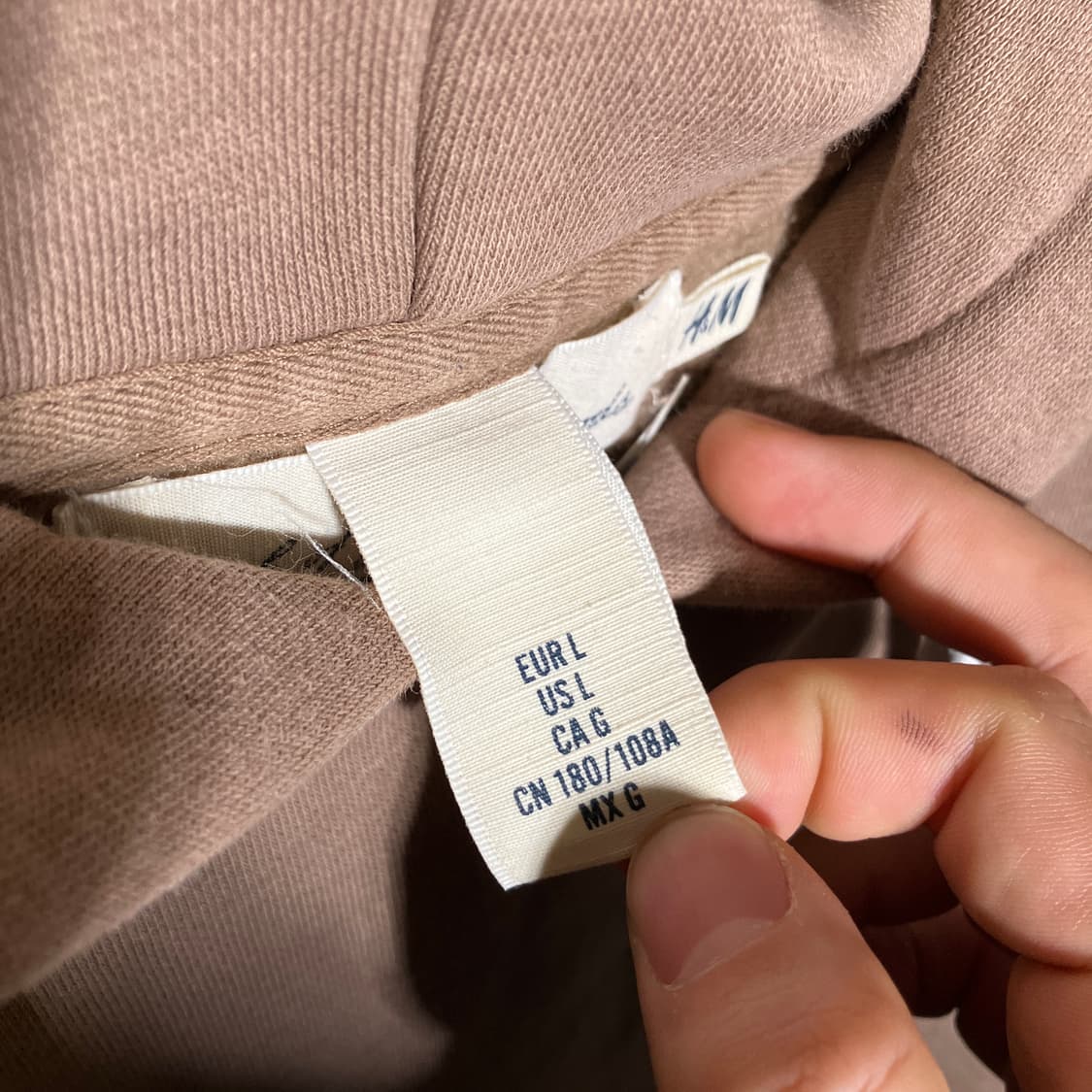 L)H&M 면 60 폴리 40 후드티 스웻 상품이미지3