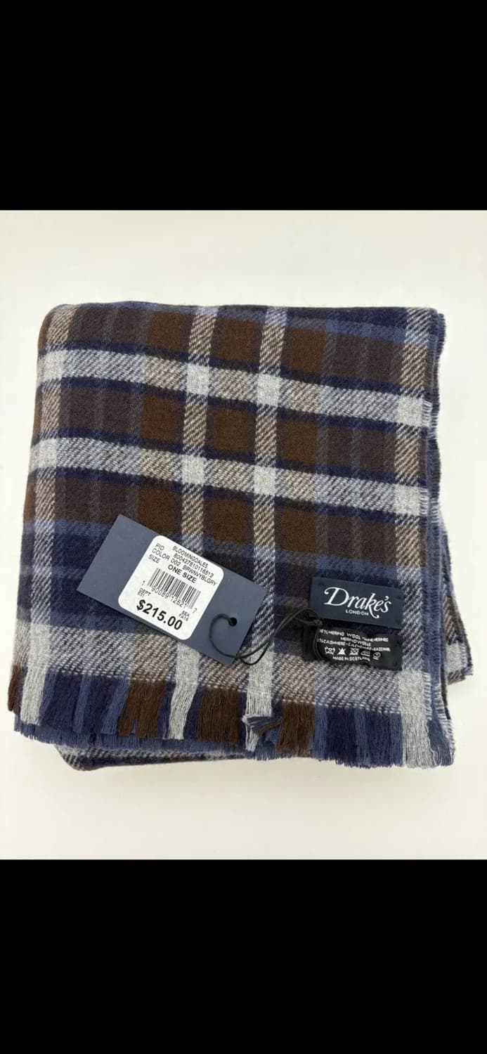 (새상품) Drake's 런던 머플러.90% 메리노 울, 10% 캐시 상품이미지1