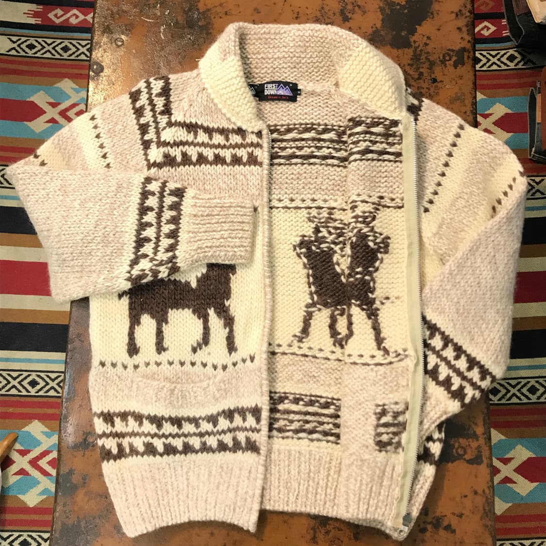 퍼스트다운 노르딕 패턴 퓨어울 집업 코위찬 남성 102 여성 프리사이즈 상품이미지4