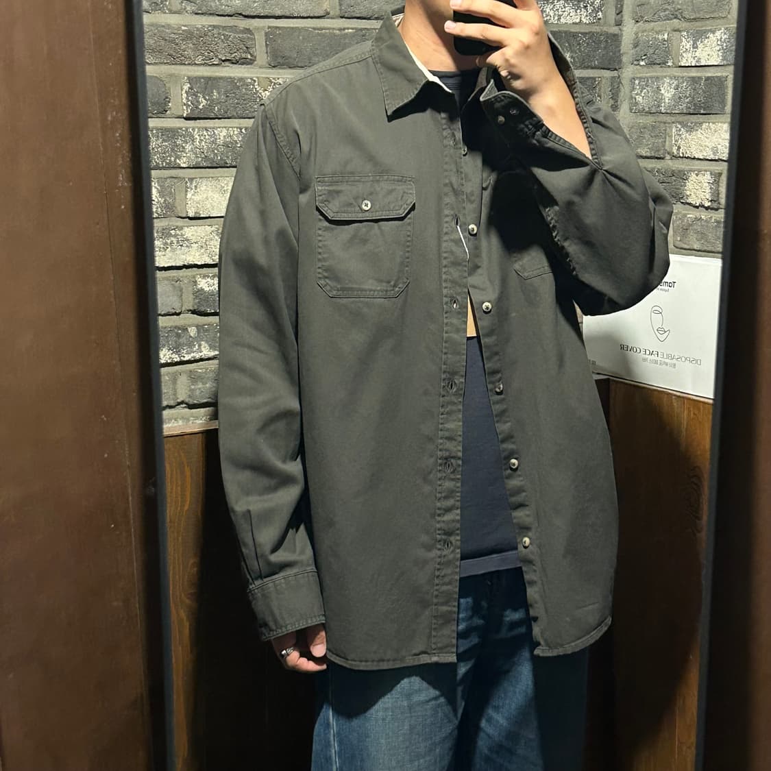 XL) Wrangler 랭글러 투포켓 워크웨어 코튼 셔츠 브라운 W3 상품이미지7