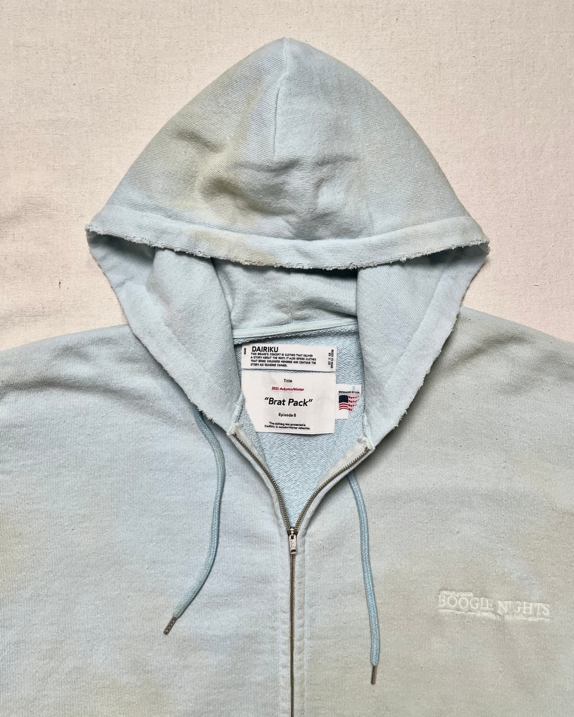 다이리쿠 포니보이 후드집업 dairiku 21aw 더티워싱 상품이미지6