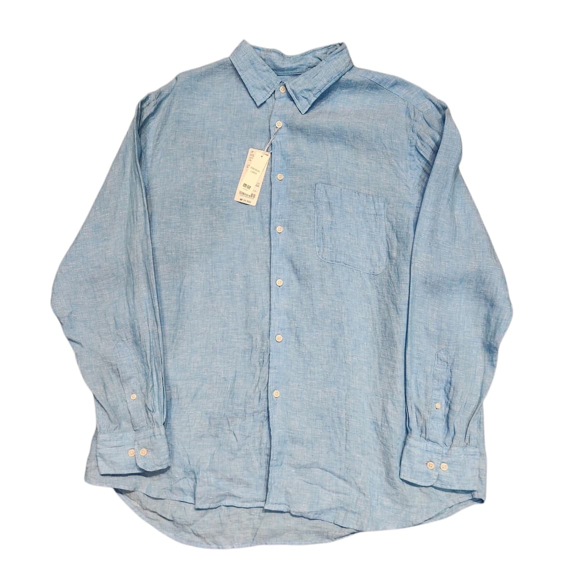 유니클로 린넨 셔츠 블루 새상품 (3XL) 상품이미지1