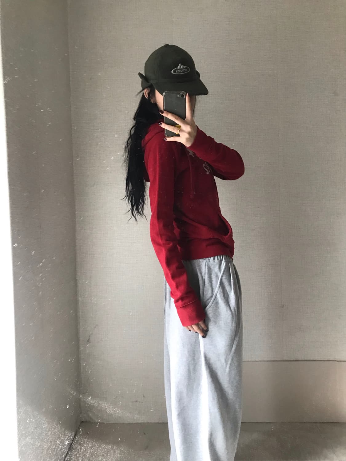 홀리스터 딥레드 슬림핏 후드집업 상품이미지4
