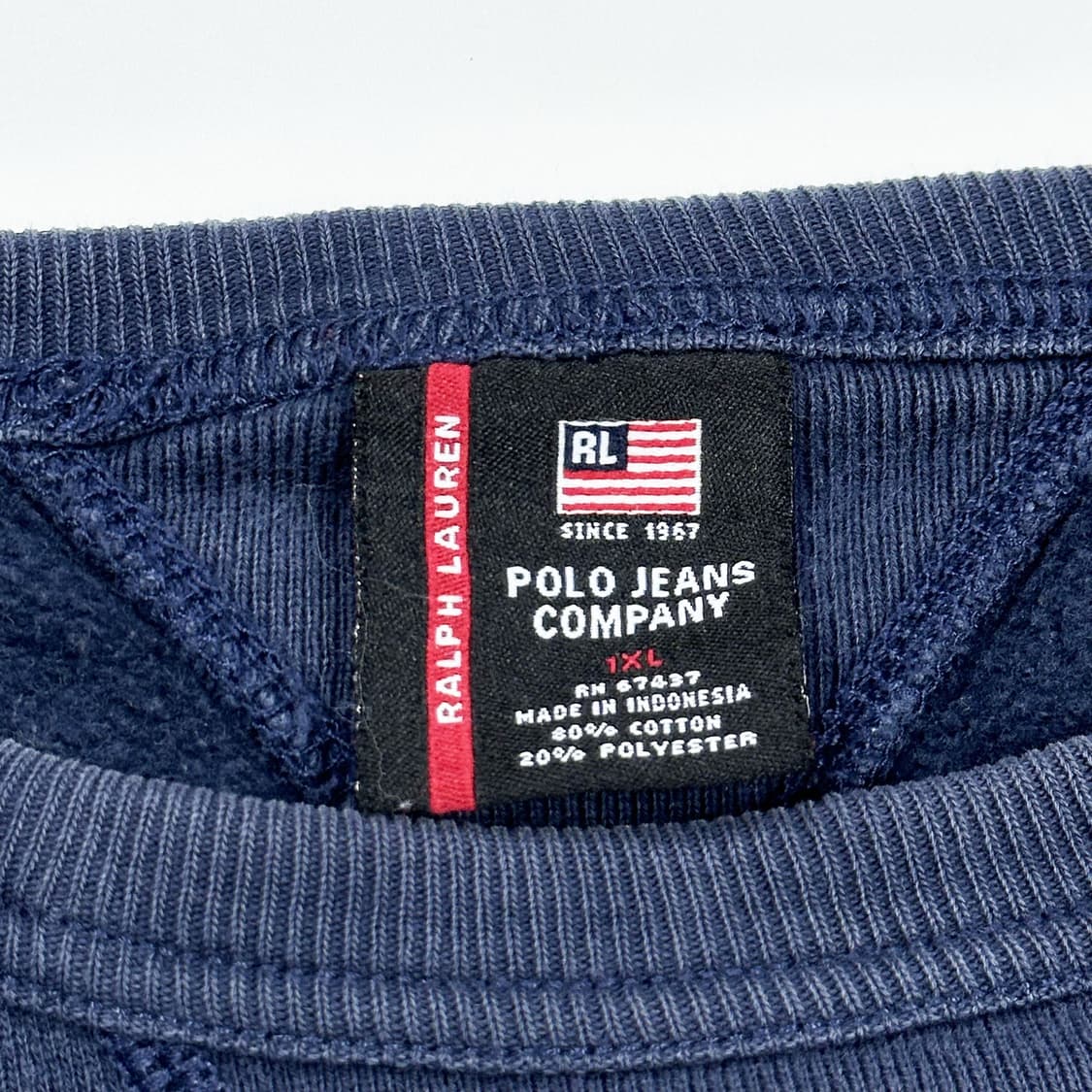 폴로 진스 레터링 박시 네이비 맨투맨 (실측 XXL) 상품이미지7