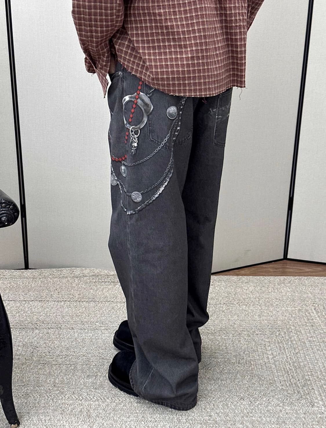 비엑세스 Printed Chain Denim Pants ( s ) 상품이미지4