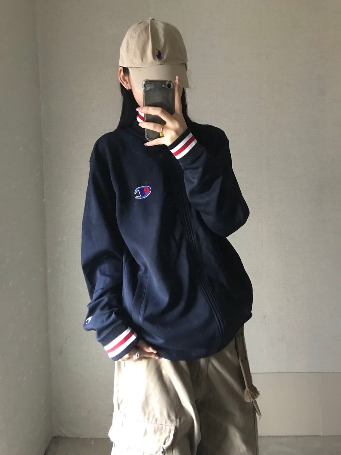 챔피온 네이비 오버핏 져지 상품이미지1
