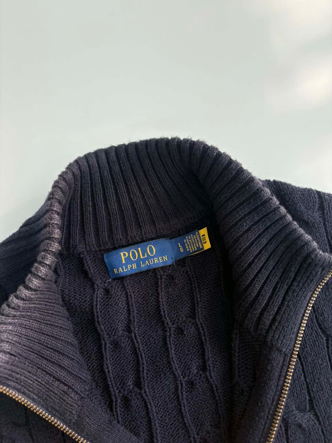 [L] 폴로 랄프로렌 케이블 코튼 니트 집업 스웨터 상품이미지4