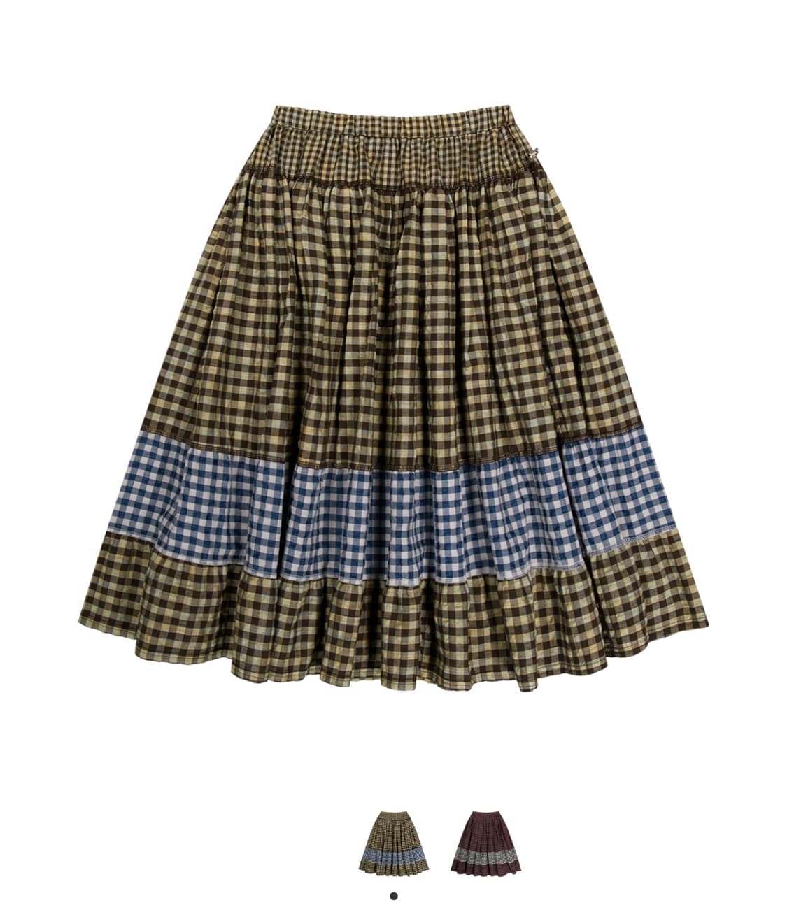 코이세이오 모리 체크 스커트 브라운 상품이미지2