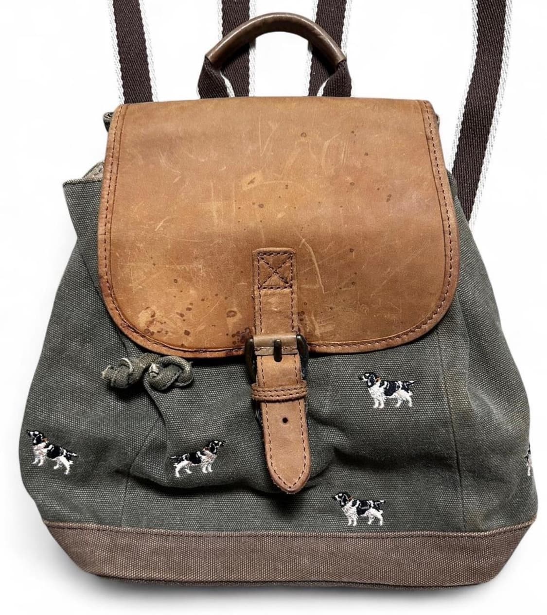 빈티지 L.L.Bean 헌팅독 캔버스 백팩 / 90s 엘엘빈 / 레더 에 상품이미지1