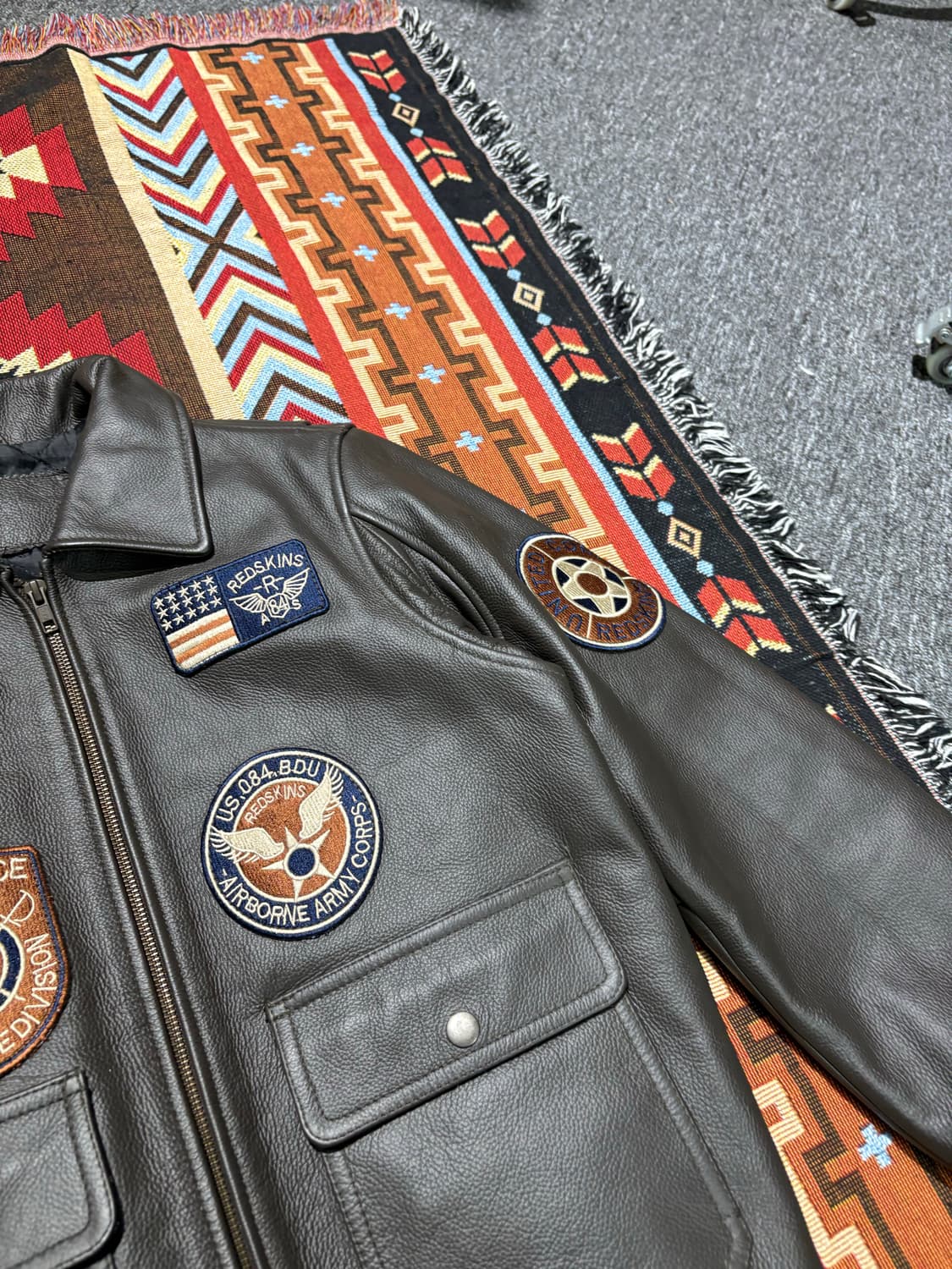 미 공군 복각 G-1 카우하이드 소가죽 레더자켓 상품이미지3