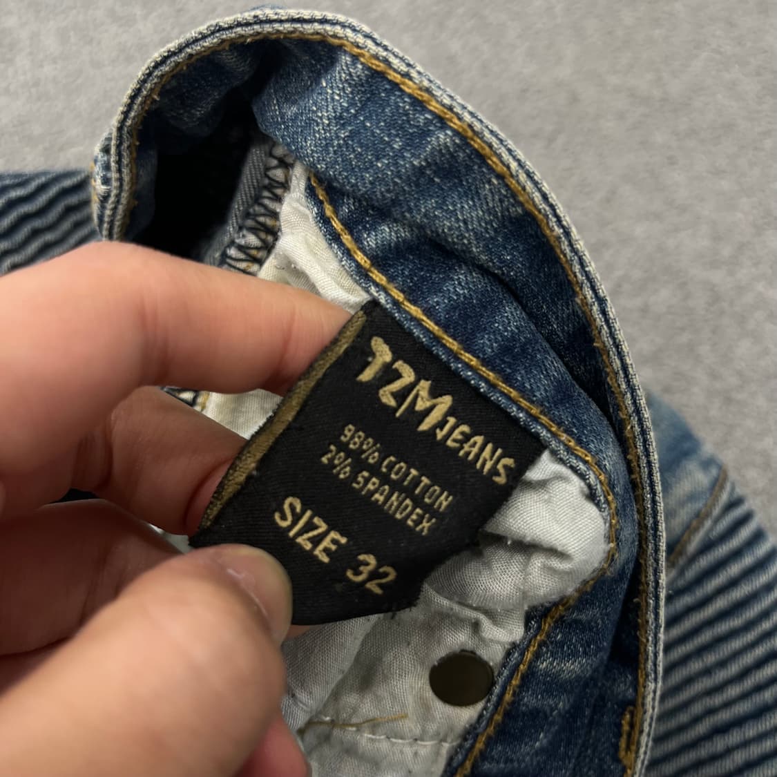 32 빈티지 워싱 바이커 데님팬츠 상품이미지9