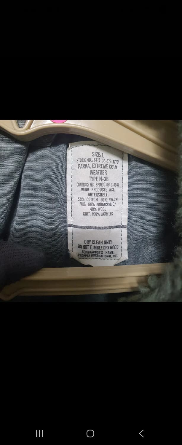 E283 미공군  N-3B 남성 패딩 L 상품이미지3