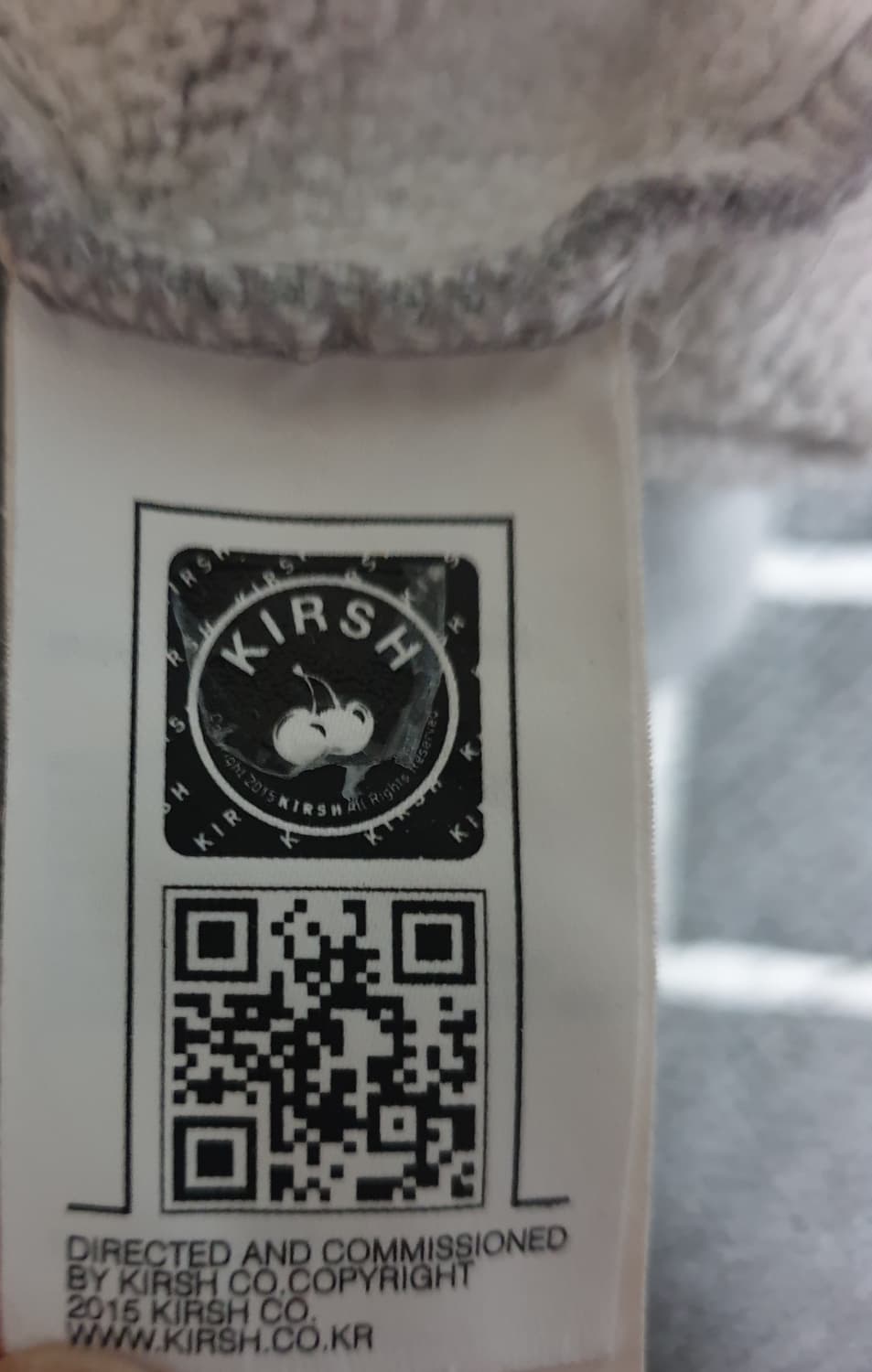 키르시 빅체리 아플리케 기모 후드티 그레이 (1사이즈) 상품이미지4