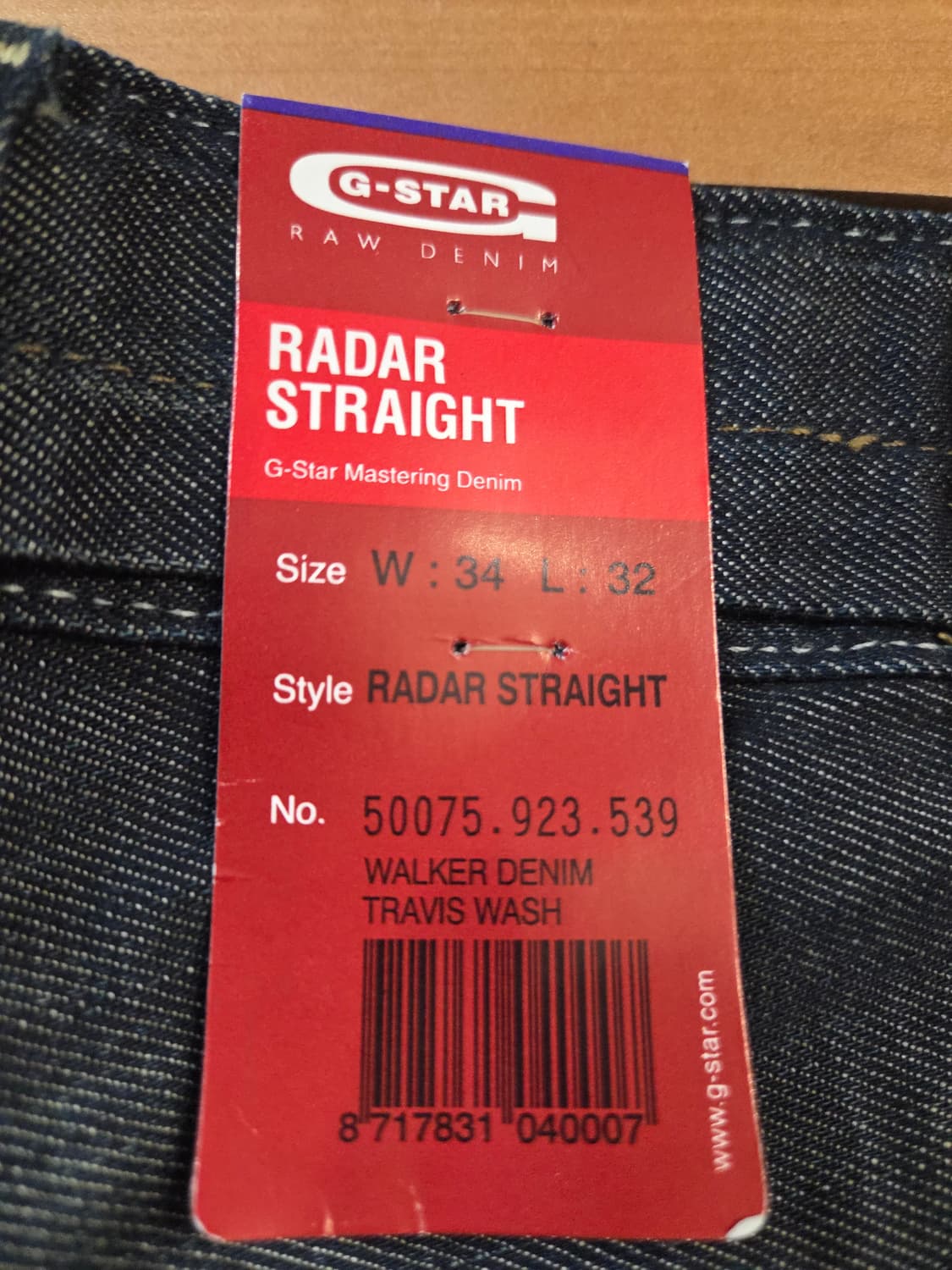 G-Star Raw 다크 데님 청바지(W34/L32) 상품이미지6