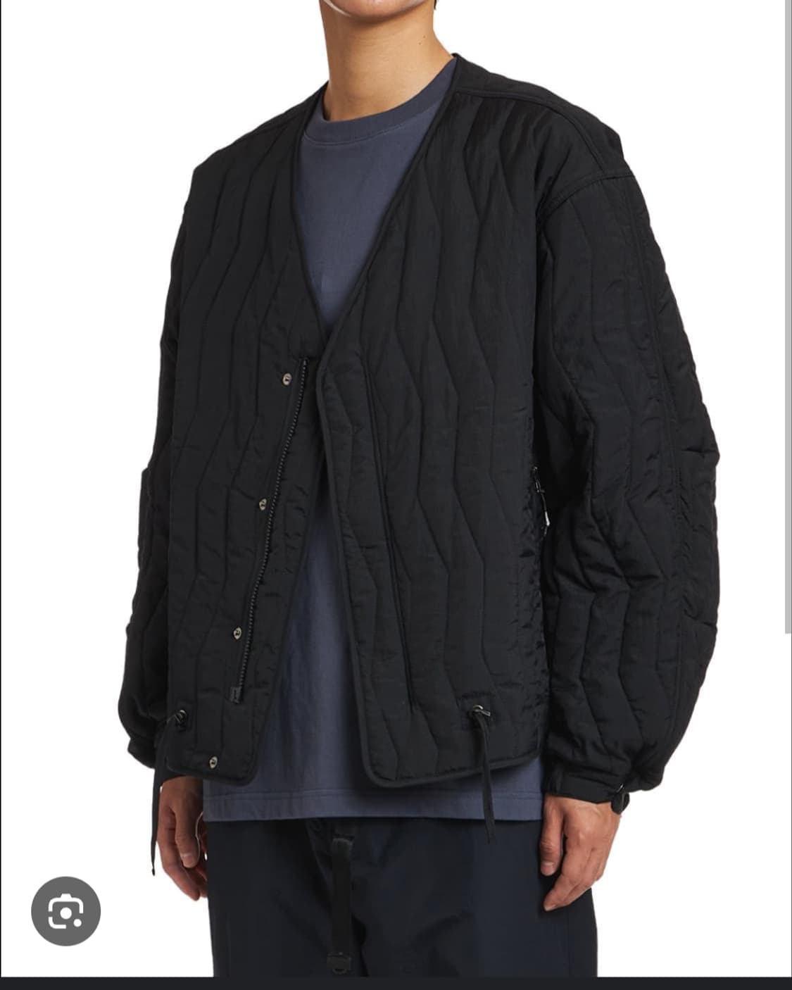 20fw 언어펙티드 퀼티드가디건 navy m사이즈 상품이미지1