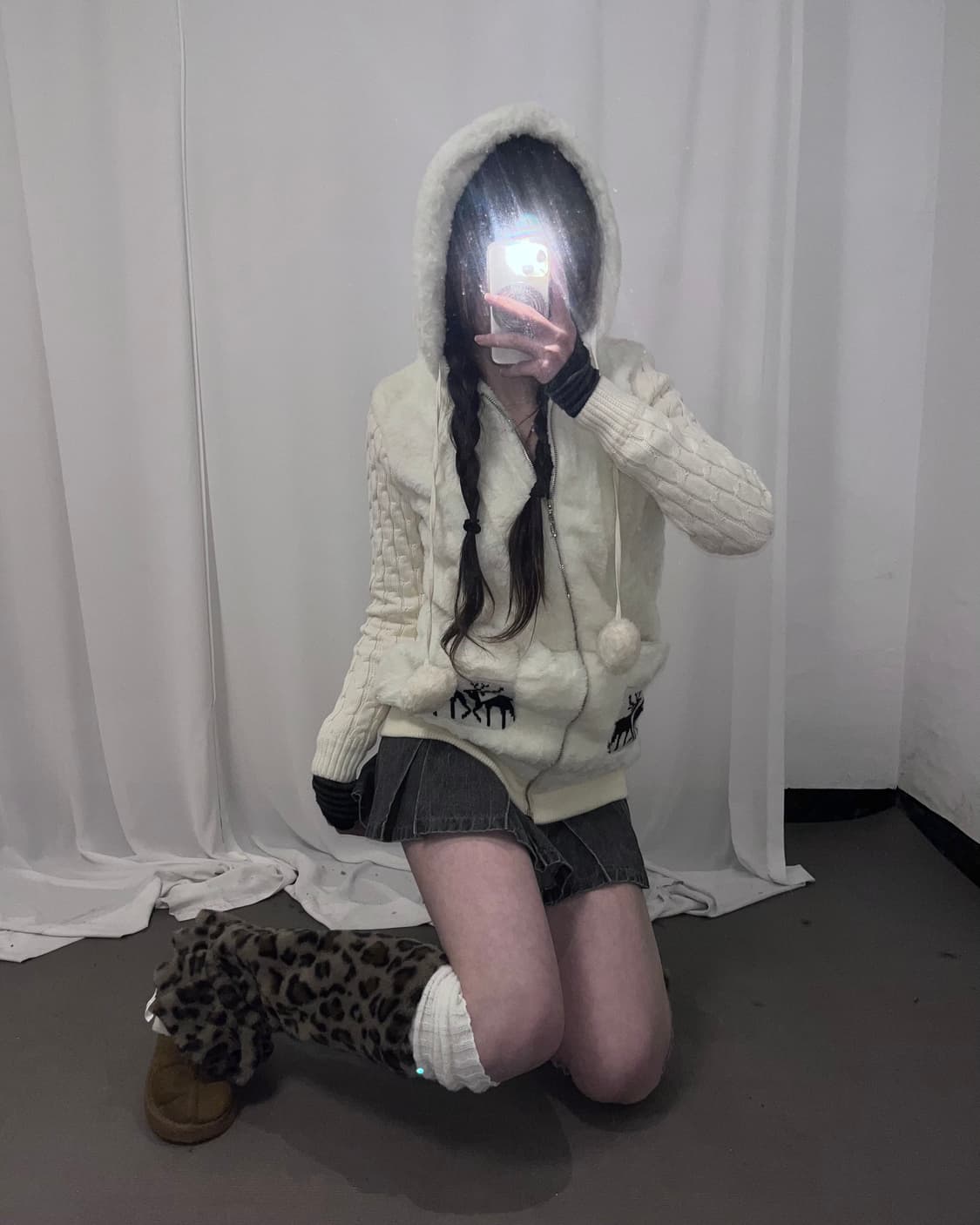 윈터 페어리 눈꽃 방울 후드집업 상품이미지2